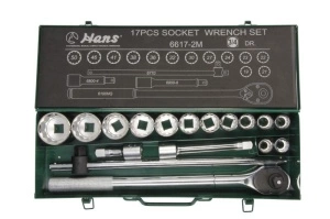 Set chei soclu 17 piese, cap 12 colturi 19-50mm HANS
