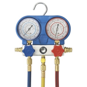 Set manometre control scurgere şi măsurare a presiunii în sistemele de climatizare SEALEY - Img 1