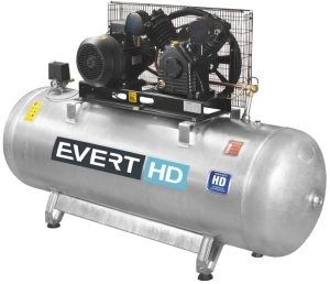 Compresor cu piston Evert, Rezervor 500l, Debit 900l/min, Presiune max. 10bar, Putere 5,5kW, Alimentare 400V, HEAVY DUTY Rezervor galvanizat