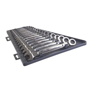 Set chei combinate / clichet,, 12 unghiuri, dimensiune metrica: 10, 11, 12, 13, 14, 15, 16, 17, 18, 19, 20, 21, 22, 8, 9 mm, finisaj: oglinda MILWAUKEE - Img 3