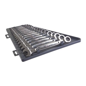 Set chei combinate / clichet,, 12 unghiuri, dimensiune metrica: 10, 11, 12, 13, 14, 15, 16, 17, 18, 19, 20, 21, 22, 8, 9 mm, finisaj: oglinda MILWAUKEE - Img 3