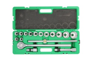 Set scule 3 / 4 17 piese in cutie plastic, 12 colturi tubulare: 19, 21-24, 27, 30, 32, 36, 38, 41, 46, 50mm TOPTUL - Img 2