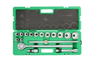 Set scule 3 / 4 17 piese in cutie plastic, 12 colturi tubulare: 19, 21-24, 27, 30, 32, 36, 38, 41, 46, 50mm TOPTUL - Img 2