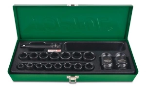 Set tubulare de impact 1/2 17 piese TOPTUL