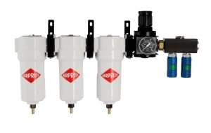 Sistem de filtrare a aerului, conector: 1/2", debit aer: 1300 l/min., presiune maximă: 16 bar, filtrare apă: 0,01 µm, filtrare ulei: 0,005 mg/m3 AIRPRESS