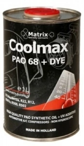 Ulei refrigerant PAO OIL 68 cu substanta UV 1 litru sistem climatizare aer conditionat MATRIX MATRIX LUBRICANTS