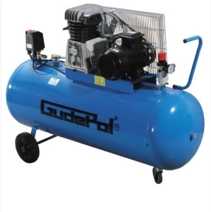 Compresor cu piston GUDEPOL serie Blue, 3 kW 400V 10 bar, eficienta: 560l/min., rezervor: 200L, numar cilindri: 2buc