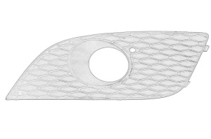 Grila bara Stanga Fata SEAT LEON 2009-2012 - (cu locas proiector, plastic, negru) - Original OE