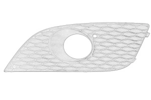 Grila bara Stanga Fata SEAT LEON 2009-2012 - (cu locas proiector, plastic, negru) - Original OE
