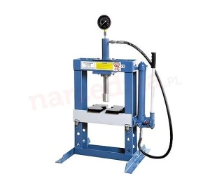 Presa hidraulica, forta: 10 t, nr nivele masa: 3,cursa piston: 175 mm, cadru sudat, manometru AIRPRESS