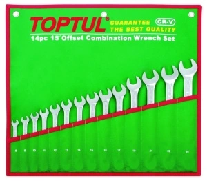 Set 14 chei combinate fixe inelare cotite 8-24mm, Toptul