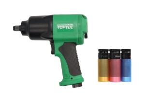 Surubelnita electrica diametru extern 1/2", 1356 Nm, 9500 rev./min., consum aer: 206 l/min., greutate: 2,3 kg, lungime surubelnita: 191 mm TOPTUL - Img 3