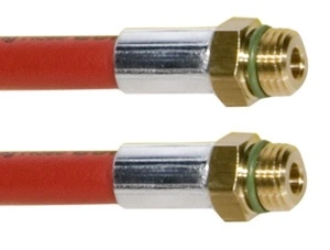 Furtun extensie de la statie AC la LP R1234yf/R134a, lungime LP/HP: 3m, M12X1.5 mufa tip Tata culoare rosu ERRECOM