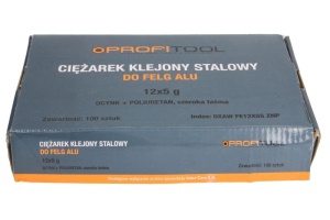 Greutate vulcanizare oţel, argintiu, 5g, 12x5g, banda larga; pictura; zincat (pret pt: 100buc) PROFITOOL - Img 1
