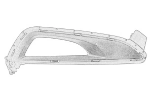 Grila bara Dreapta Fata HYUNDAI TUCSON 2015-2023 - (cu gauri pentru Proiector ceata, plastic, negru) - Original OE