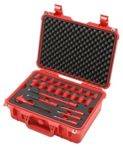 Set de scule, 50buc., priză 6PT / clește combinat / clește de tăiat / clește de tăiere diagonală / bară de prelungire / izolat VDE / cuțit / clichet / șurubelniță, profil: hexagon SONIC