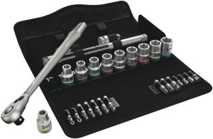 Set de scule, priză 6PT/bară de extensie/bit(uri) de inserție HEX/bit(uri) de inserție Philips PH / clichet/bit(uri) de inserție TORX 1/2", număr de scule : 28buc. WERA