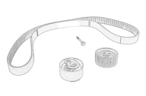 Set distributie IVECO DAILY III, DAILY IV, DAILY V dupa 2002 - (curea + pinion) - Original OE