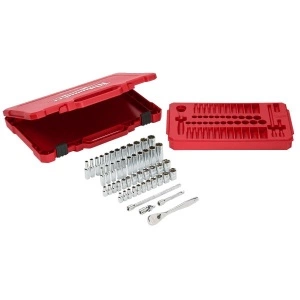 Set scule / Set prize, omogen 50 buc, profil: Hexagonal, priză / antrenare: 1/4", ambalaj: valiză din plastic MILWAUKEE - Img 2