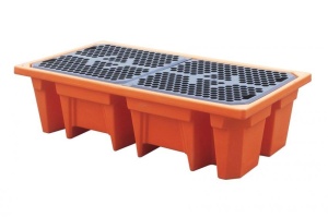 Suport scurgere 2 butoaie 240 litri 140x760x420 mm portocaliu TITAN EKO