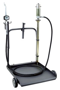 Aparat distributie ulei 180-220l, pompa ulei pneumatica, randament de 5-1, un pistol cu un contor de debit, 4m furtun ulei, cărucior pentru butoi PROFITOOL