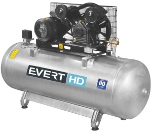 Compresor piston EVERT series HD, 7,5 kW 400V 15 bar, eficienta: 1150l/min., capacitate rezervor: 500L, numar pistoni: 3buc.