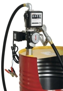Distribuitor ulei cu pompa electrica 35/70 litri/min 12/24V furtun aspiratie 2 m furtun distributie 4 m cu pistol cu contor PROFITOOL