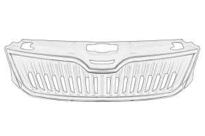 Grila Fata SKODA RAPID dupa 2012 - (cu dungi crom) - Original OE