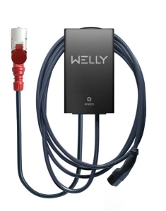 Incarcator perete Welly, numar faze: 3, 11kW, culoare: negru, cablu tip 2 WELLY Powder coated 9005S negru RCMB 3-Phase plug 6H ENELION