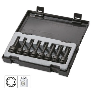 Set 8 imbusuri de impact torx lungi 1/2" JBM