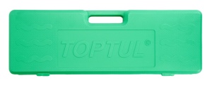 Set scule 3 / 4 17 piese in cutie plastic, cheie cu clichet 2 x prelungitoare, adaptoare 6-pt: 19,21,22,23,24,27,30,32,36,38,41, 46.50 mm TOPTUL - Img 2