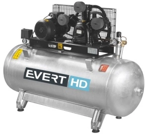 Compresor cu piston Evert, Rezervor 270l, Debit 700l/min, Presiune max. 10bar, Putere 4kW, Alimentare 400V, HEAVY DUTY Rezervor galvanizat