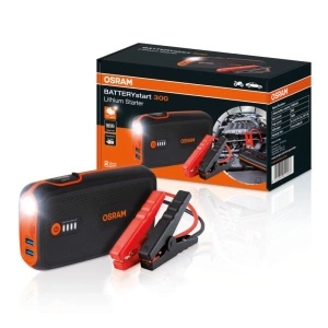 Dispozitiv de pornire BOOSTER model: OBSL300, tip: LiCoO2, tensiune: 12V, cCA: 300A, curent de pornire maxim: 600A, ultraCapacitor, cu iluminarea zonei din spatele mașinii OSRAM