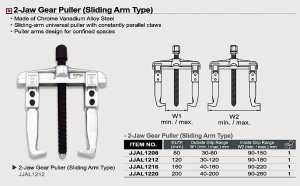 Extractor rulmenti 2 adaptoare 120mm TOPTUL