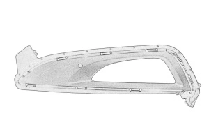 Grila bara Stanga Fata HYUNDAI TUCSON 2015-2023 - (cu gauri pentru Proiector ceata, plastic, negru) - Original OE