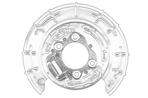 Protectie disc frana Dreapta Spate HYUNDAI HYUNDAI IX35; KIA CARENS IV, SORENTO II, SORENTO III 2009-2020 - Original OE
