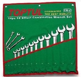 Set 10 chei combinate fixe inelare cotite scurte 10-19mm TOPTUL - Img 2
