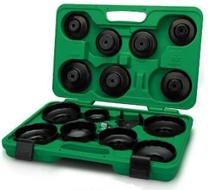 Set 16 chei filtru ulei in cutie plastic diverse dimensiuni TOPTUL