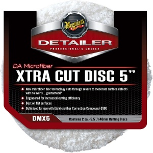 Set 2 bucati burete polish cu microfibra Meguiar's pentru masina de polish, extra abraziv , 5", Microfiber Xtra Cut Disc