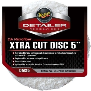 Set 2 bucati burete polish cu microfibra Meguiar's pentru masina de polish, extra abraziv , 5", Microfiber Xtra Cut Disc