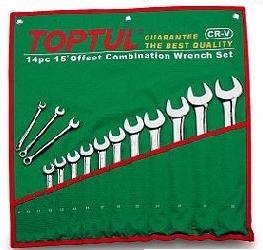 Set 8 chei combinate fixe inelare cotite 10-19mm, Toptul