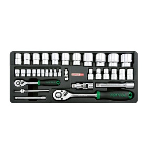 Set chei 34 piese chei combinate TOPTUL - Img 1