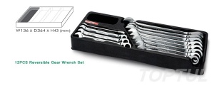 Set chei cu clichet Ratchet 8-19mm 12 piese TOPTUL - Img 2