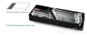 Set chei cu clichet Ratchet 8-19mm 12 piese TOPTUL - Img 2