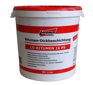 Membrană bituminoasă groasă LO-Bitumen 1K PS LORENCIC ,30 l/găleată, 18 găleţi/palet