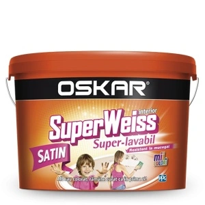Oskar SuperWeiss satin, vopsea superlavabilă rezistentă la mucegai
