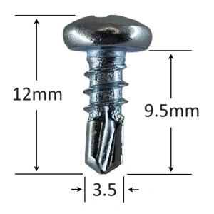 Șurub autoforant cap bombat 3,5 x 9,5 mm, 1000 buc./cutie - Img 2