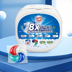 120 X Capsule detergent pentru rufe, Annes Pods, 4in1 , 25 grame, aroma Ice and Fire, capsule detergent lichid concentrat cu microcapsule - Img 3