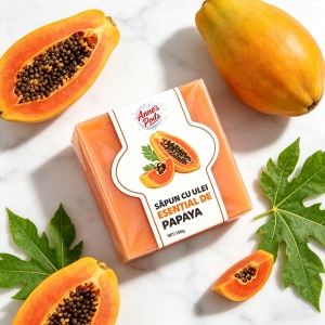 Sapun cu ulei esential de papaya,facut manual, 100gr - Img 2