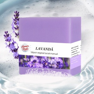 Sapun vegetal, facut manual cu ulei de lavanda, 100gr - Img 2
